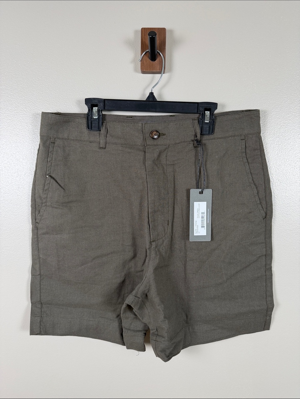 Slate & Stone Olive Cotton / Linen 6” Shorts